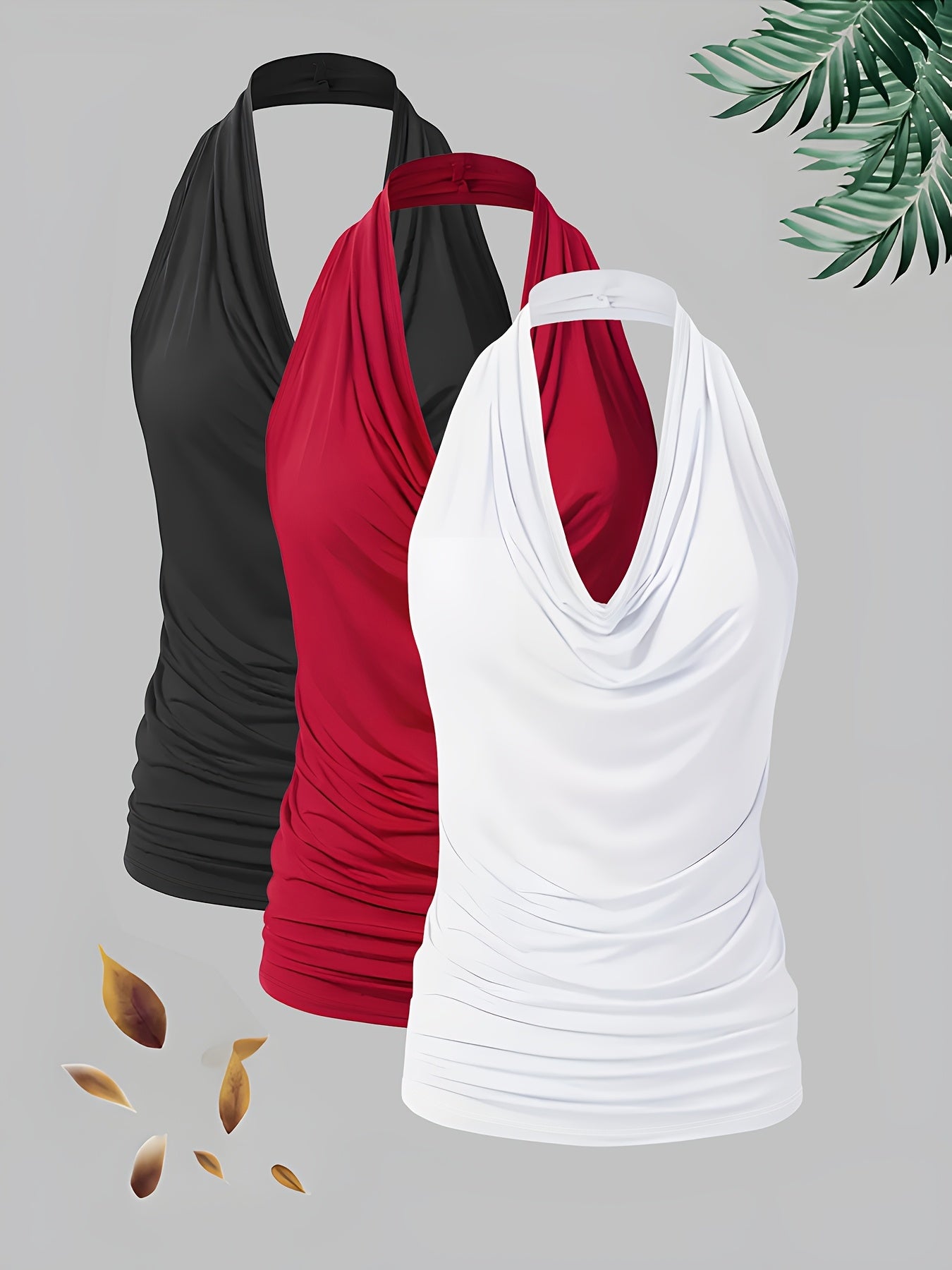 Three Pack Women Sleeveless V Neck Tank Tops For Summer