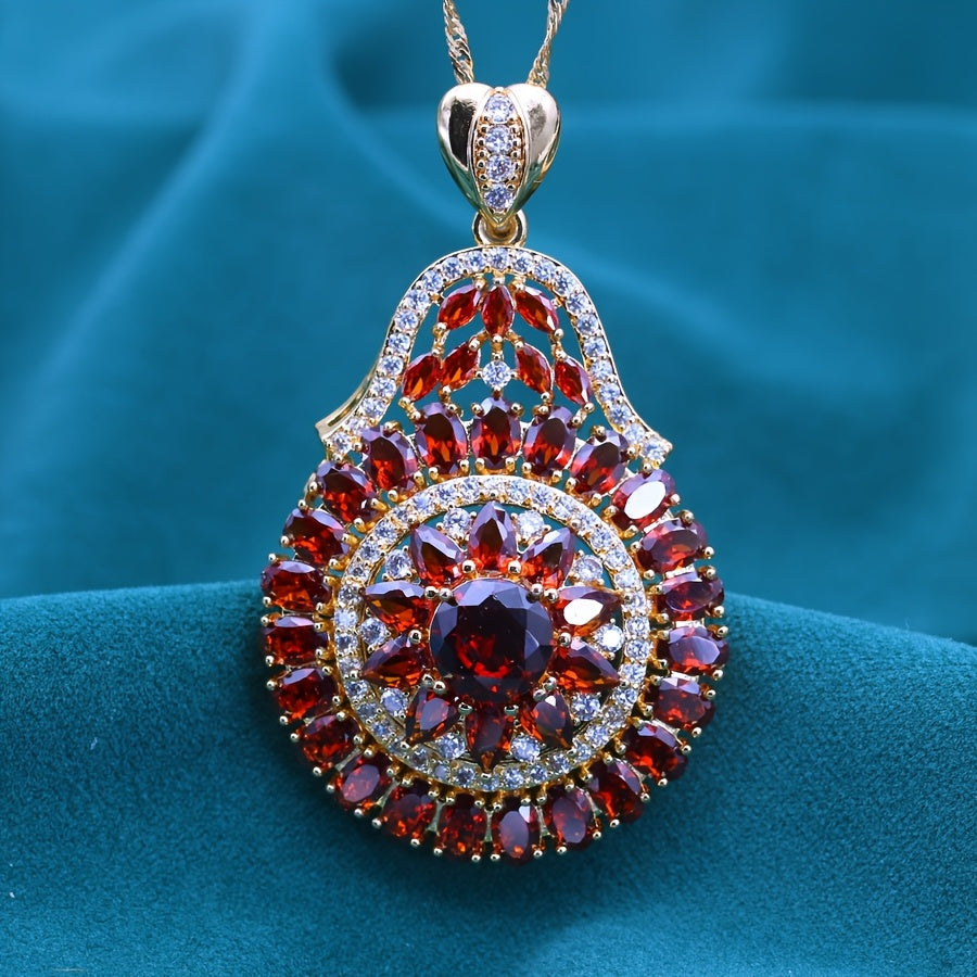 Elegant Bohemian 18K Gold Plated Zircon Pendant Necklace