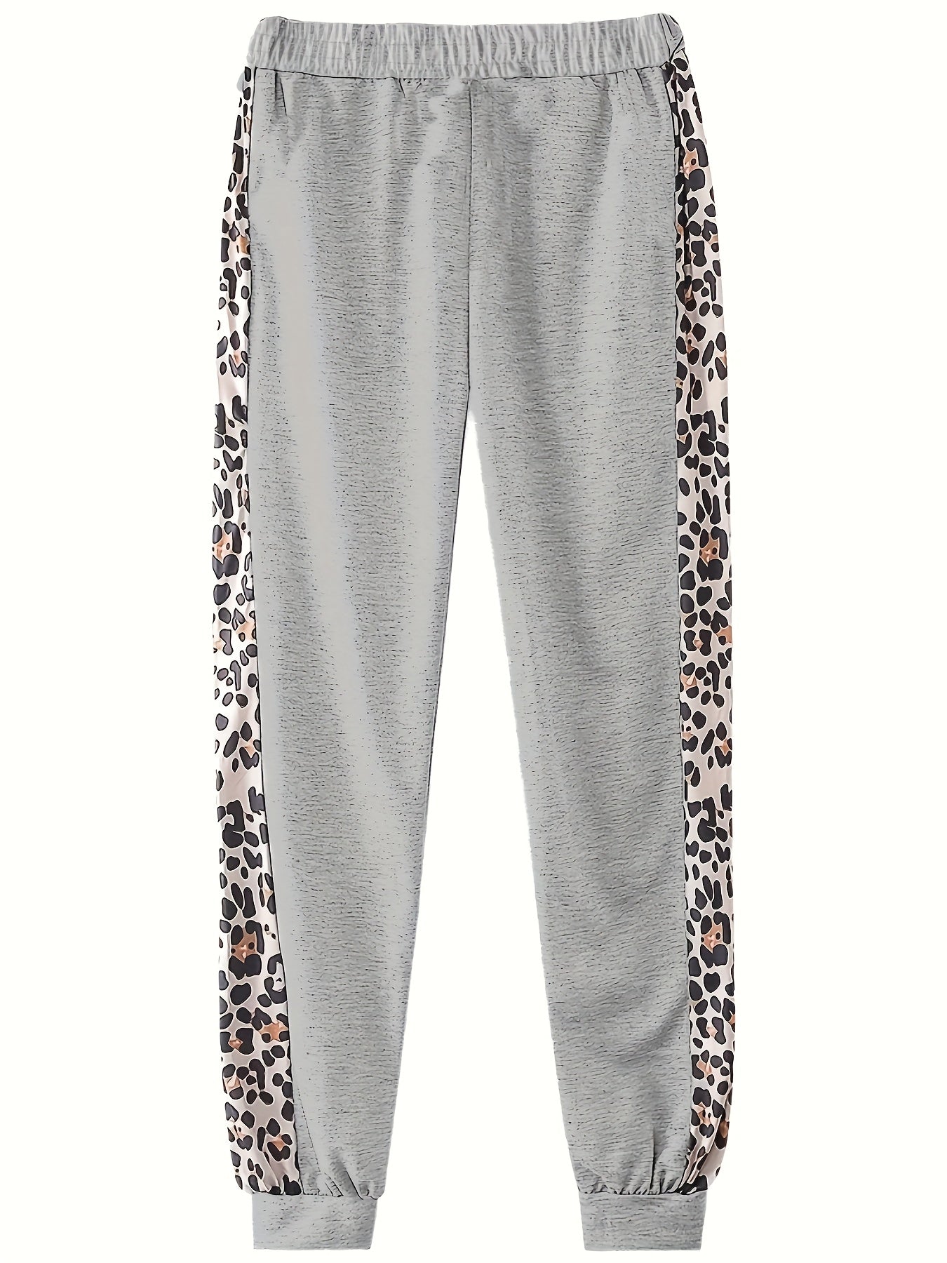 Elegant Leopard Print Two Piece Set With Zip Up Hoodie