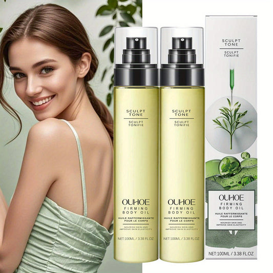 2pcs Light Beige Tightening Massage Care Oil, Rich in Jojoba Seed Oil, Moringa Seed Oil, Collagen, Vitamin E, and Rosemary Leaf Oil, Gently Moisturizes and Tightens The Light Beige, Refreshing and Non Greasy. It Is A Body Mas