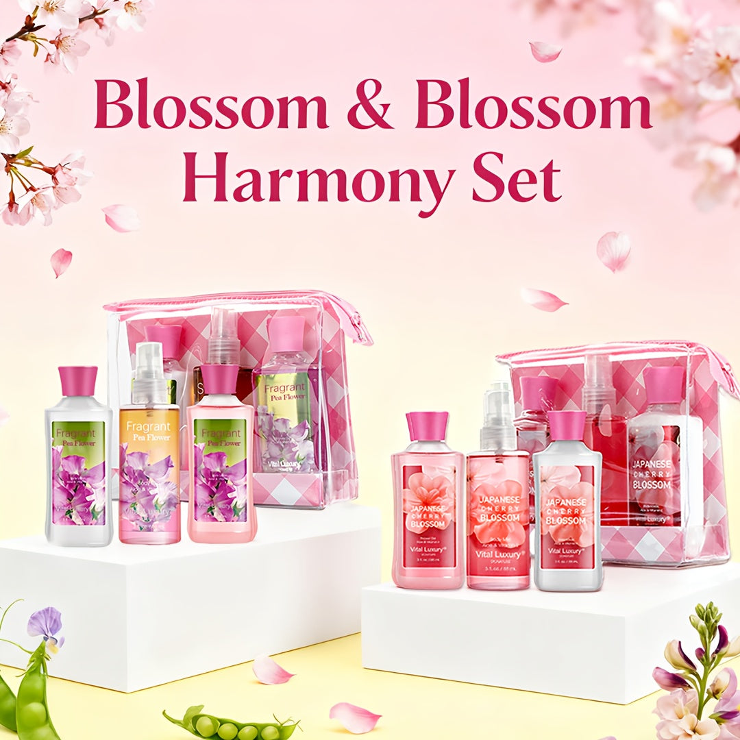6- Combo Body Care Christmas Gift Set - Includes Shower Gel/Body Lotion/Body Mist, Floral Fragrance Collection: 12-Hour Long-Lasting Scent & Moisturizing, Two Sets Of Six Bottles, The Ideal Christmas Fragrance Gift Set for Mo