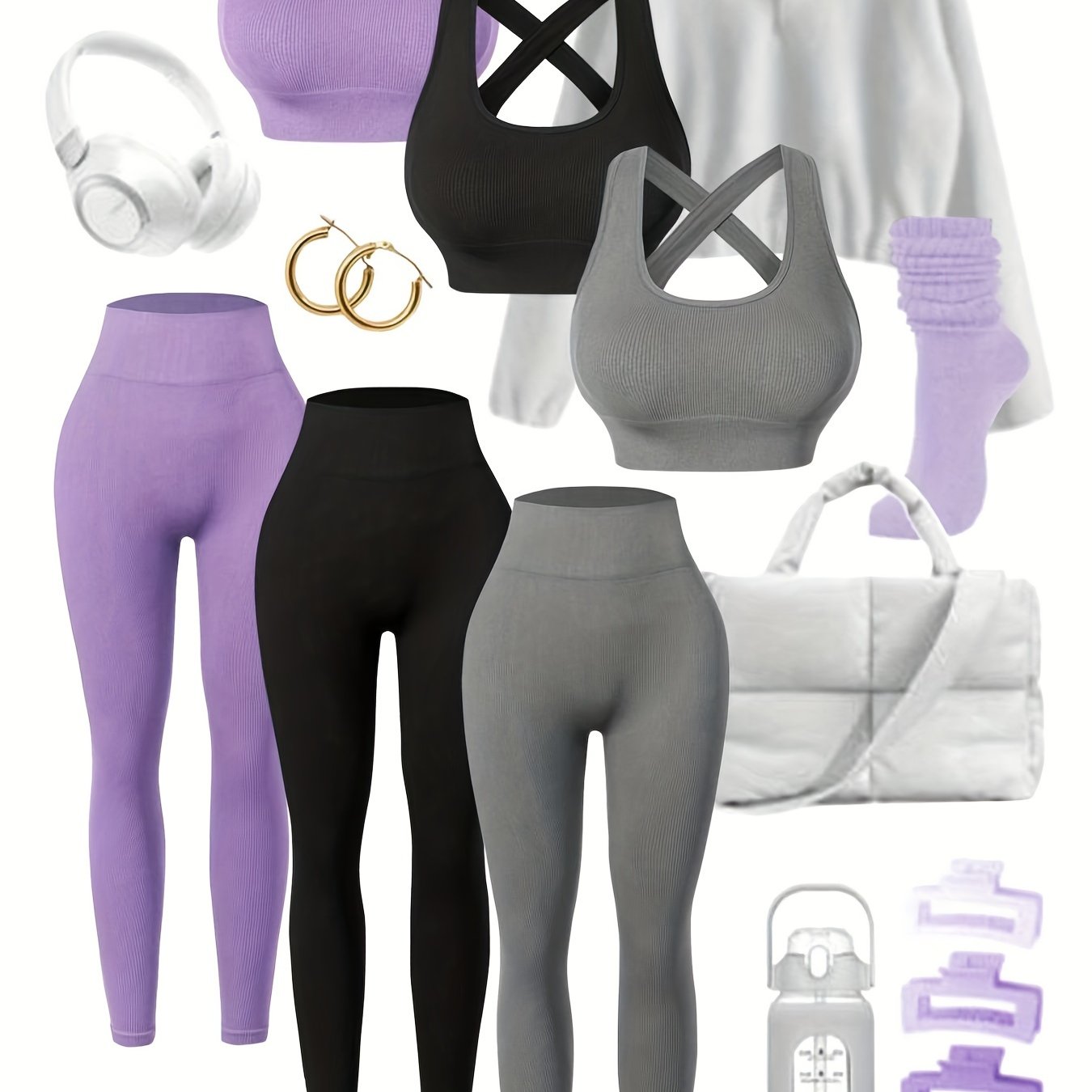 Three Seamless Women's High-Stretch Activewear Sets for Ultimate Comfort
