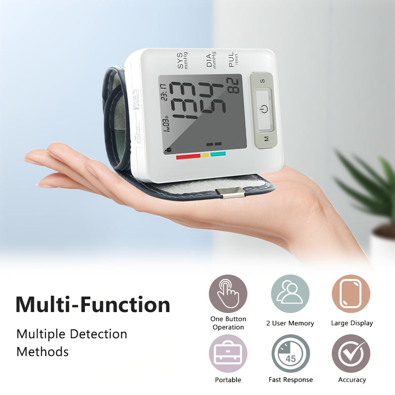 URION Wrist Blood Pressure Monitor with Large LCD Display