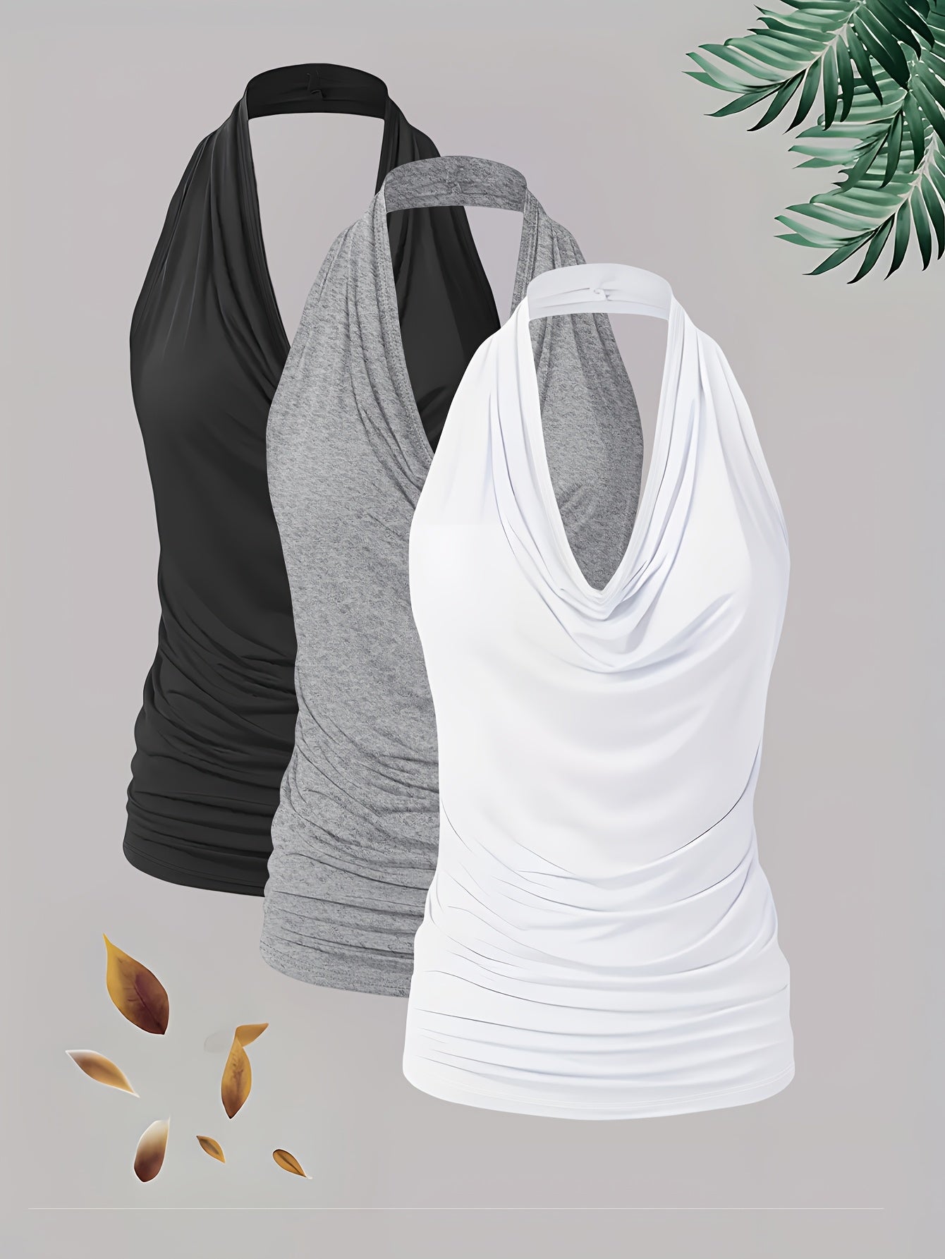 Three Pack Women Sleeveless V Neck Tank Tops For Summer