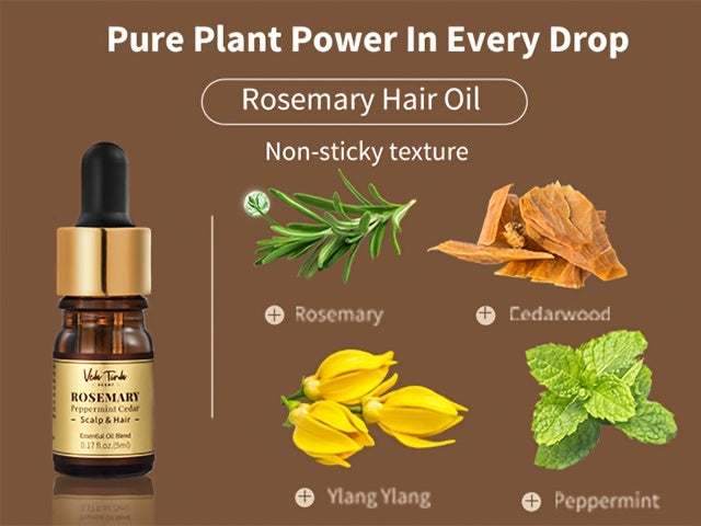 VTS Rosemary Oil Argan Oil Hair Serum Set Scalp Massager