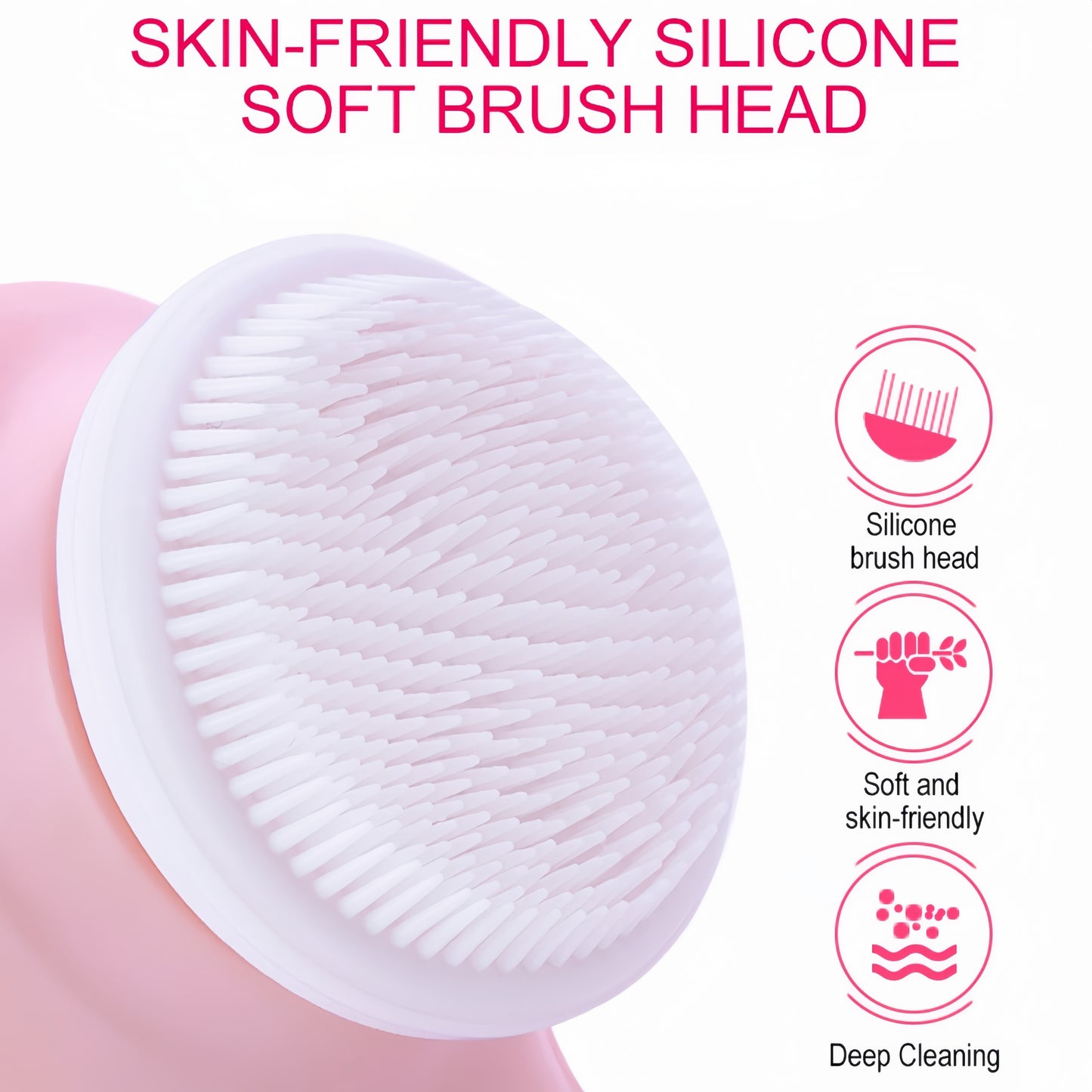 6 In 1 Electric Facial Cleansing Brush, Face Scrubber Exfoliator Rotating Cleanser For Exfoliating, Beauty Instrument Facial Body Massage Beauty Instrument Facial Cleaner, Massaging And Deep Cleansing For Women & Men With 6 B