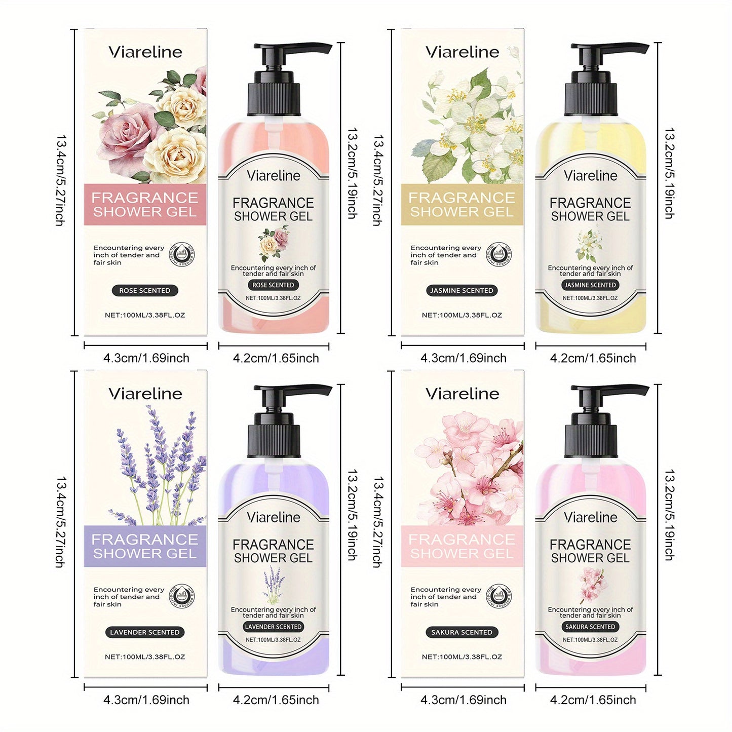 Valentine Four Piece Fragrance Shower Gel Gift Set Nourish