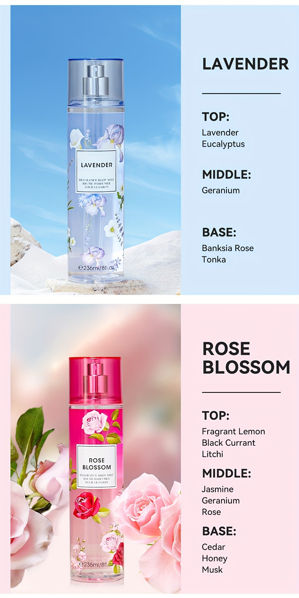 [Perfume | Fragrance] Long-Lasting Perfume 8 fl.oz Hair & Body Fragrance Mist for Women | Perfect for Dating, Parties and Gift Giving