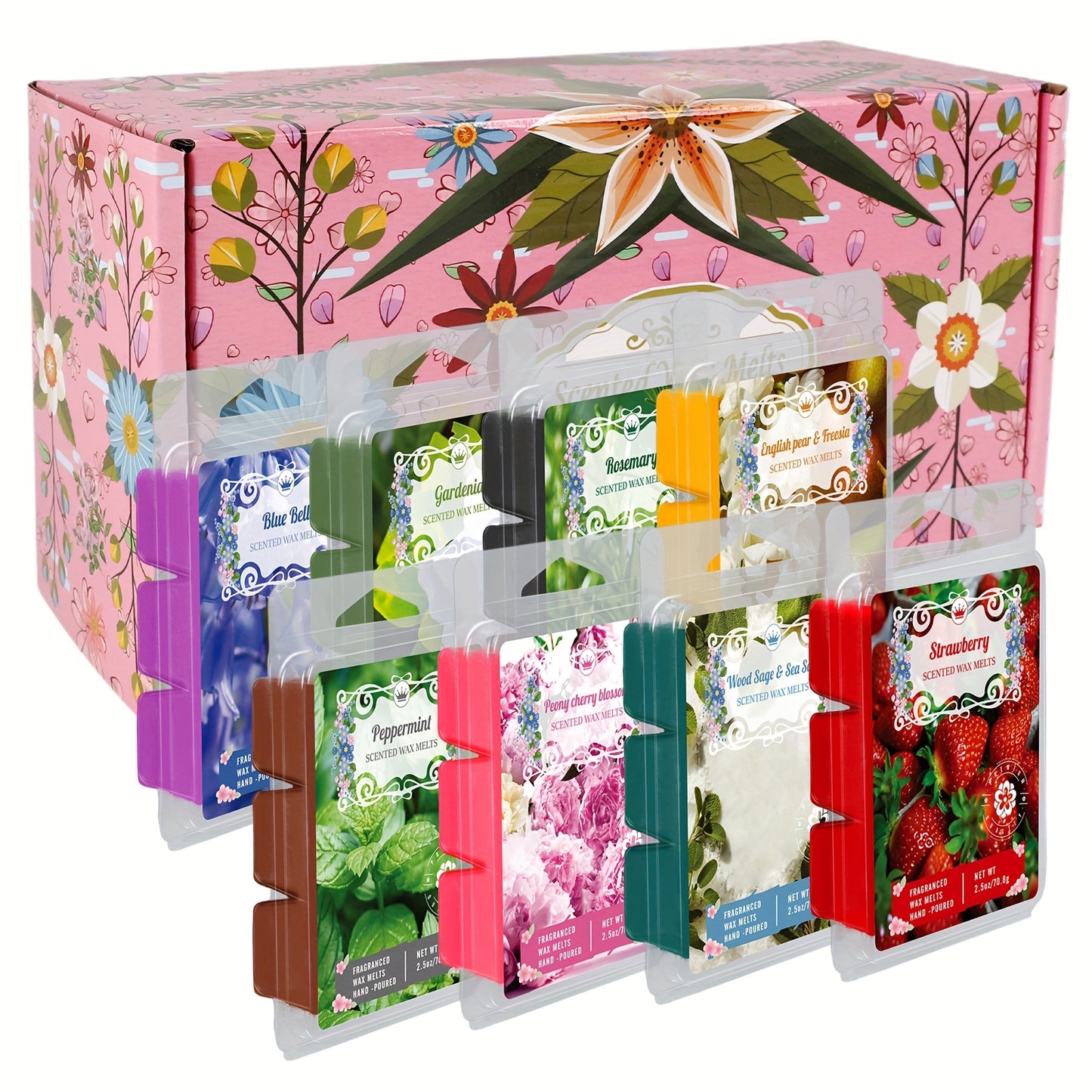 8 New Fragrance Wax Melting Cubes, 8 Different Scents, Long-lasting Fragrance, Soy Wax Cubes, Candle-making Gift Set, Holiday Gift Decoration, for Home And Office, The Wax Cubes Melt to Create A Candle Atmosphere Without Flam