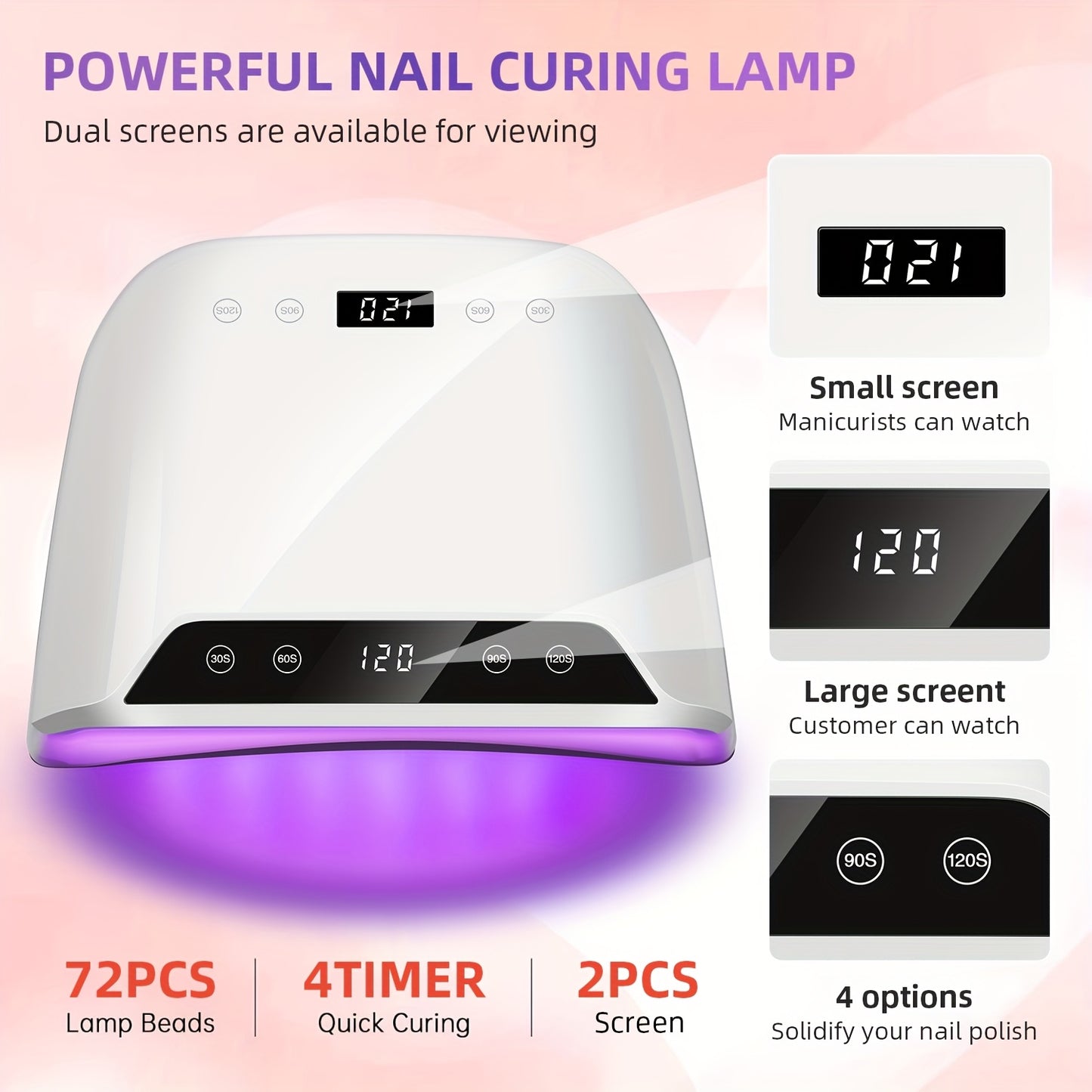 Professional LED Nail Lamp with Timers for Quick Curing