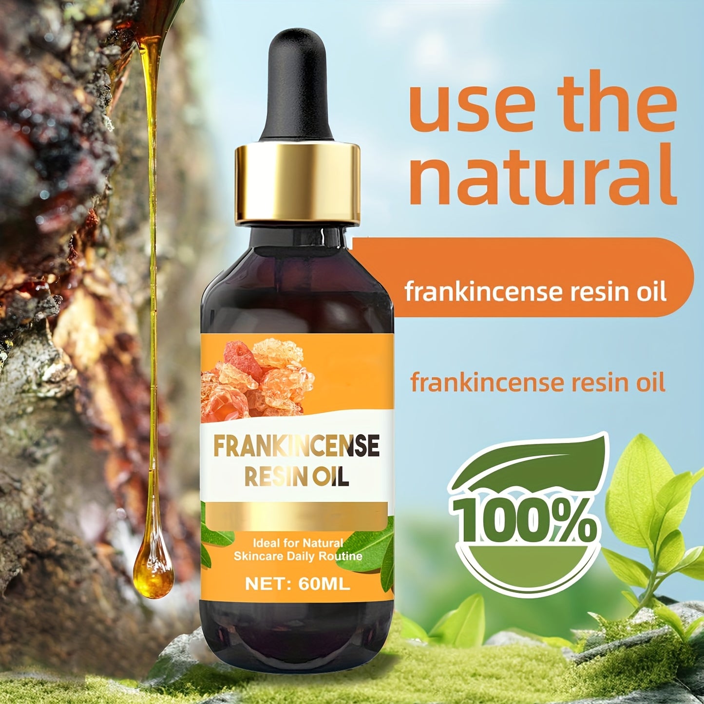 Frankincense Resin Facial Oil with Rose and Glycerin