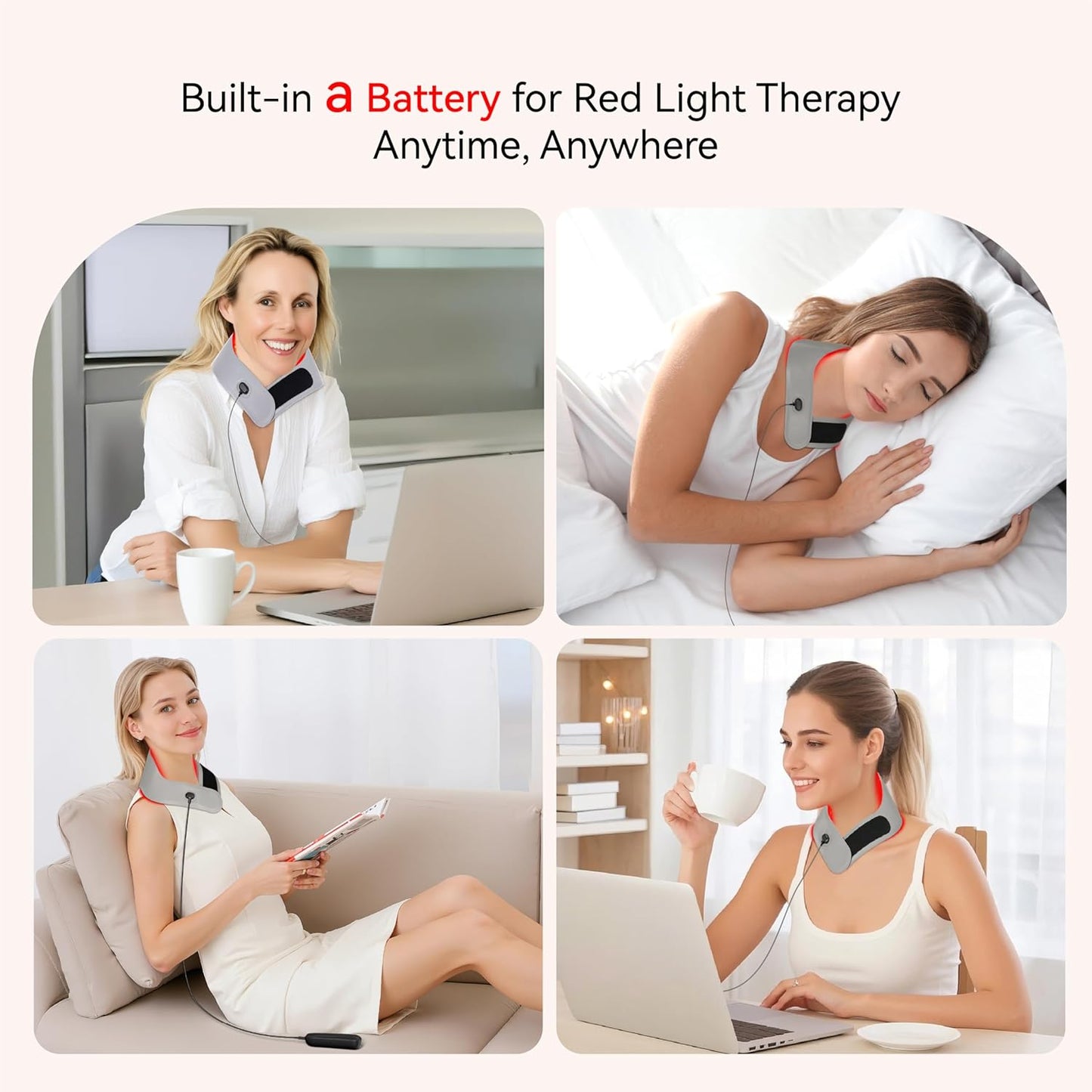 FDA Cleared - KTS Red Light Device, 147 LED Red Light Wrap - 3 Light Modes, 3000mAh Rechargeable Battery, Timer, Portable 660nm & 850nm Near for, Gray, Light, Sleek Design, USBrechargeable Device, Wellness Relax, Therapeutic