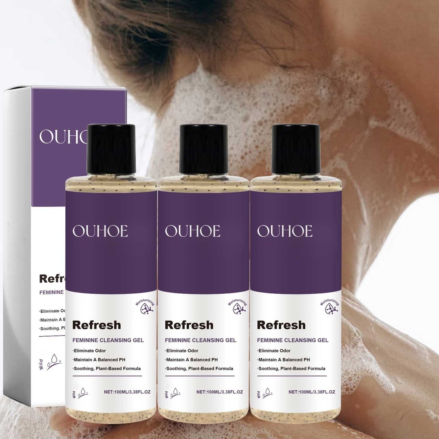 Witch Hazel Bath Gel Trio for Deep Cleansing and Moisturizing