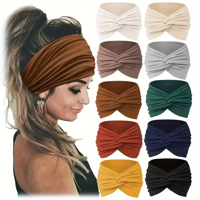 Boho Soft Headbands For Women Elastic Yoga Hairband Running