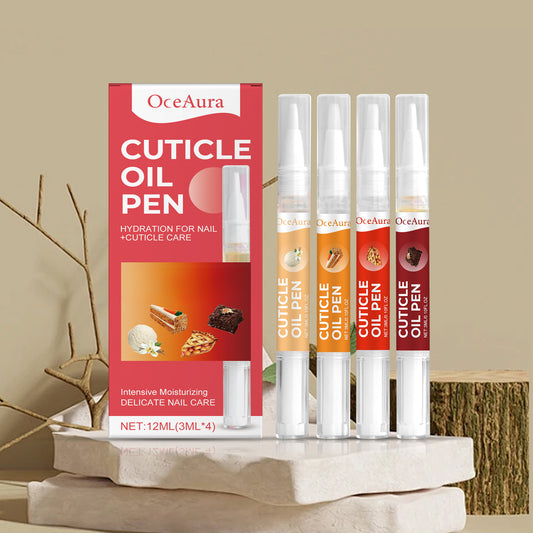 4pcs Nail Top Cuticle Conditioner Gentle Care Clean Nails Contains Jojoba Seed Oil, Avocado Oil Change appearance Protect the nails Gift Set Christmas/ Valentine's Day Gifts