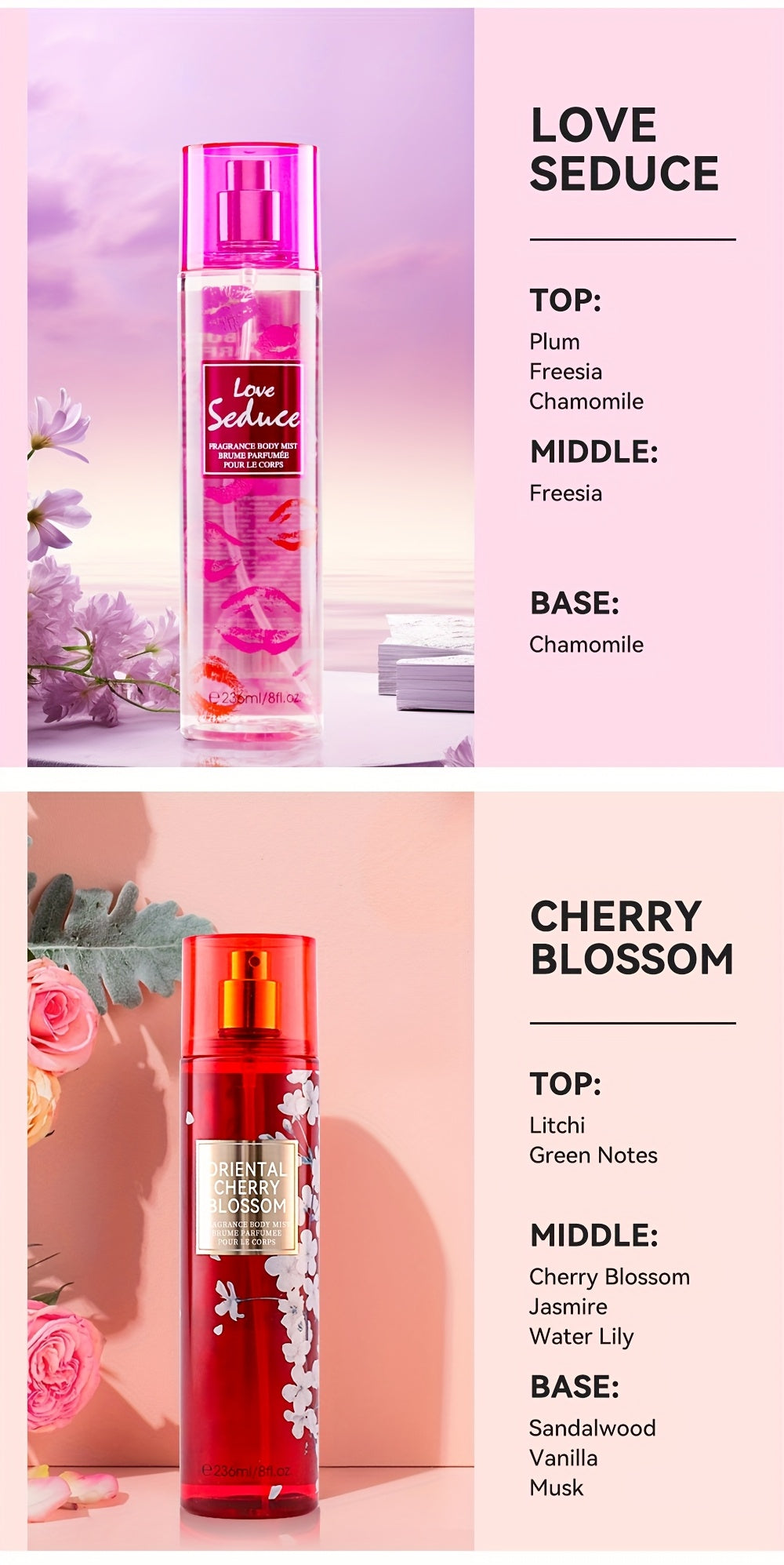 [Perfume | Fragrance] Long-Lasting Perfume 8 fl.oz Hair & Body Fragrance Mist for Women | Perfect for Dating, Parties and Gift Giving