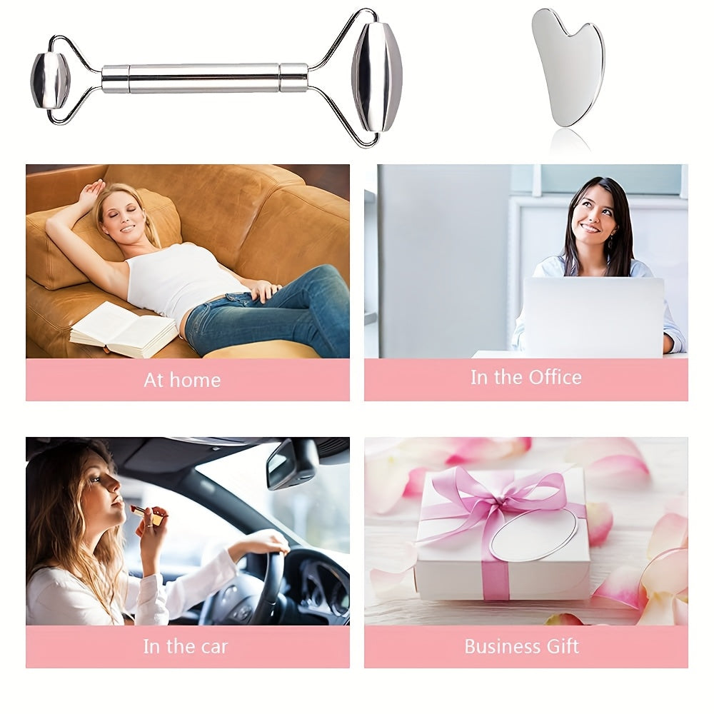 Gua Sha Stainless Steel Facial Tools Set With Heart Massage