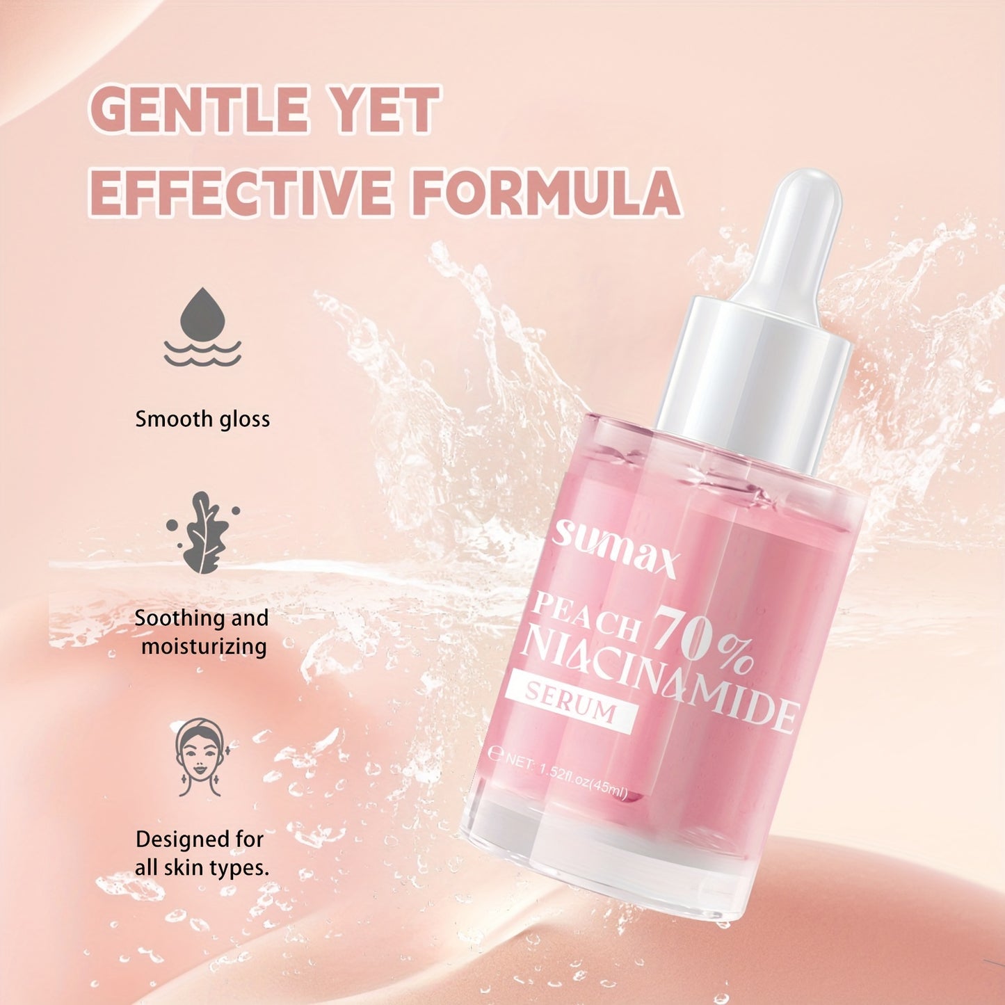 Sumax Peach Niacinamide Serum Brightening Hydrating Face
