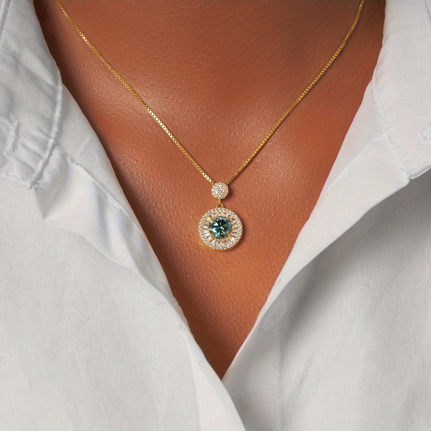 S925 Sterling Silver Moissanite Necklace 2 Carat Pendant For Men And Women Unisex Gift Idea