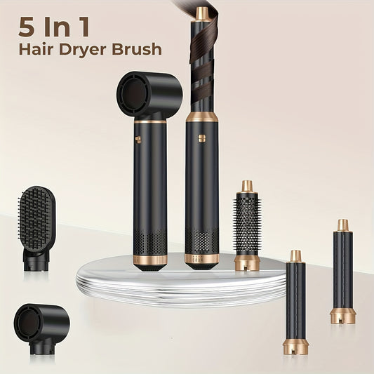 Blow Dryer Brush 5in 1, Negative Ion Hair Dryer Brush Set Air Styler Curling Wrap Air Curler, Upgrade Hot Air Brush Curling Iron Hair Styling Tools As A Gift for Straight/Curl/Drying/Smoothing,  Multifunctional Styler, Lightw