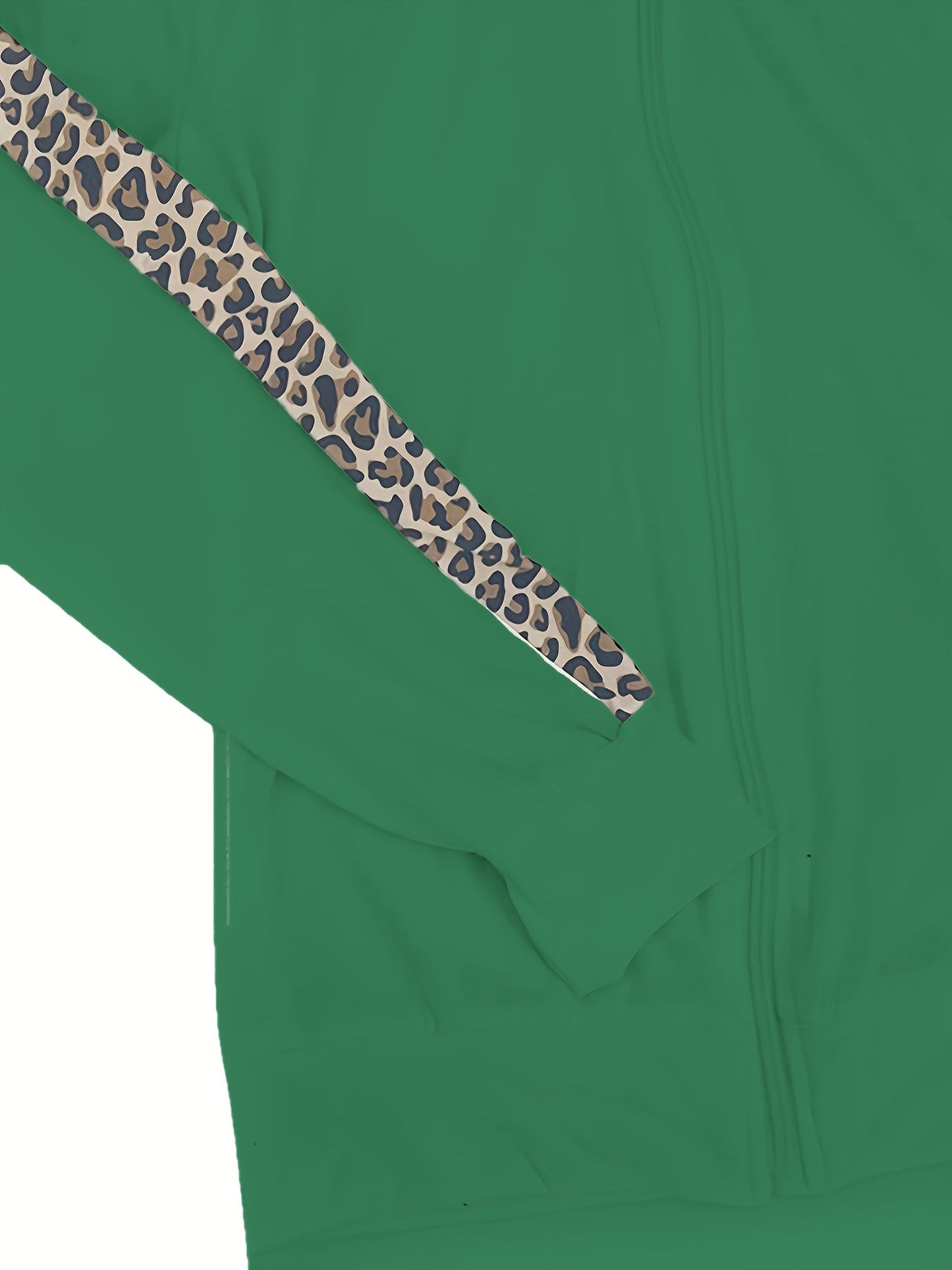 Elegant Leopard Print Two Piece Set With Zip Up Hoodie