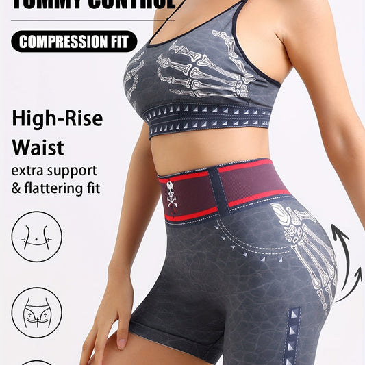 Holiday Clothing Halloween Costumes Women's Workout Sets 2 Piece Yoga Outfit High Waisted Biker Shorts Leggings Sports Bra Gym Fitness Clothes, Workout Sets 2 Piece Seamless Yoga Outfits Shorts And Crop Top Matching Gym Athle