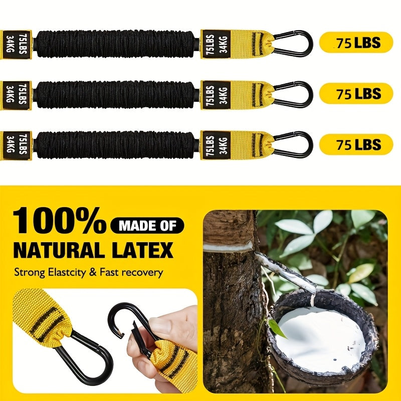 Heavy-Duty Latex Resistance Bands Set 75-225 Lbs Adjustable