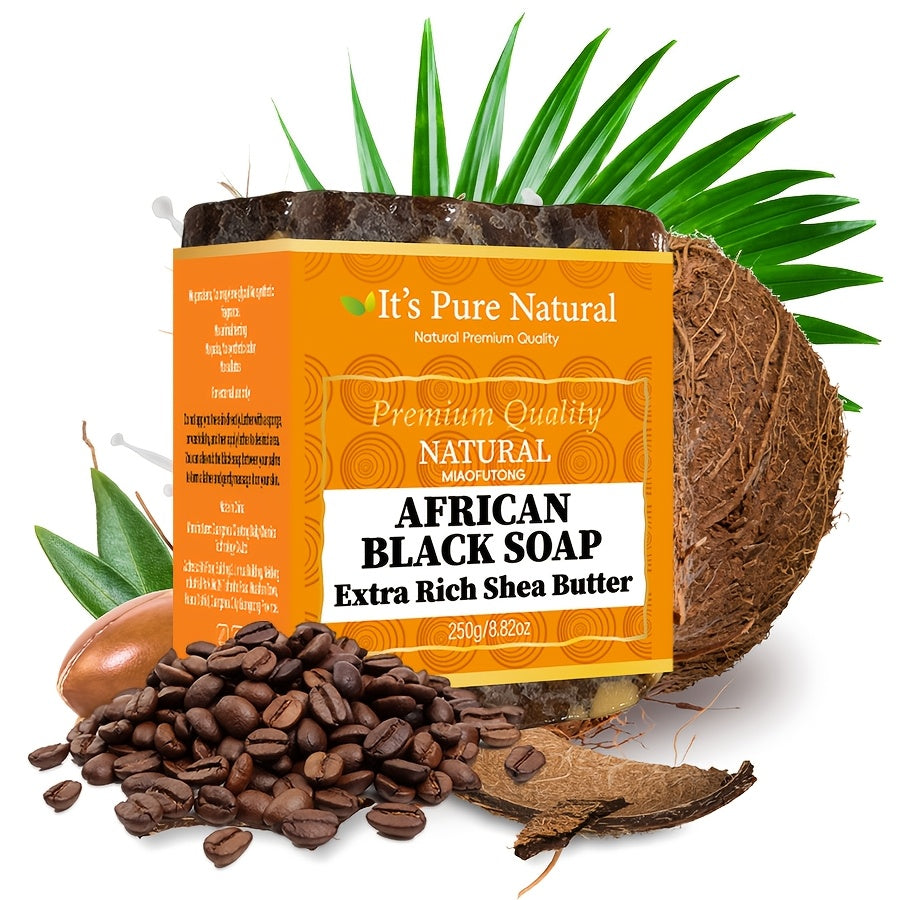 African Black Soap Bar for Cleansing and Moisturizing Skin