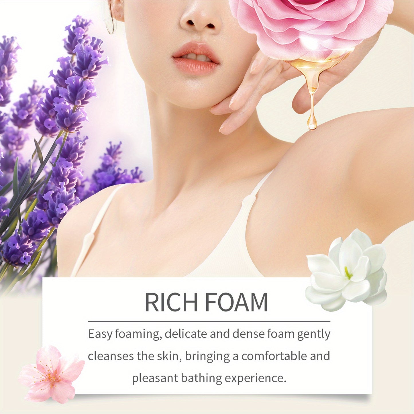 Rose Scented Body Wash with Coconut Oil for Deep Moisturization