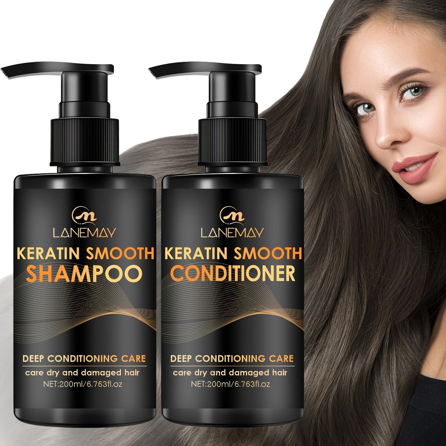 Keratin Smoothing Shampoo Conditioner Set For Healthy Hair