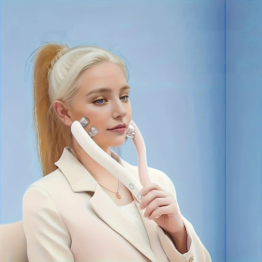 Cooling Rechargeable Facial Massager With Four Rollers