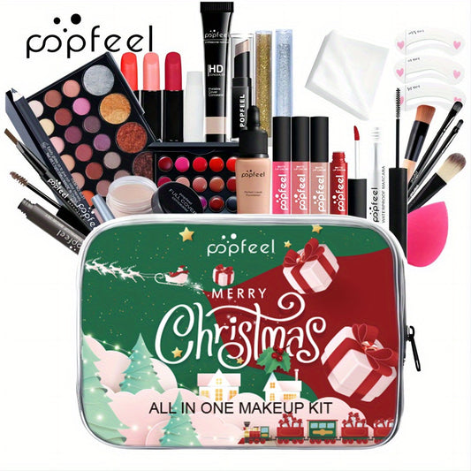 Makeup gift box set, including eye shadow, concealer, foundation, face paint, lip stain off, mascara, eyebrow pencil, makeup brushes and all other cosmetics and tools, daily fri regalo hoy, suitable for stage, travel, dating