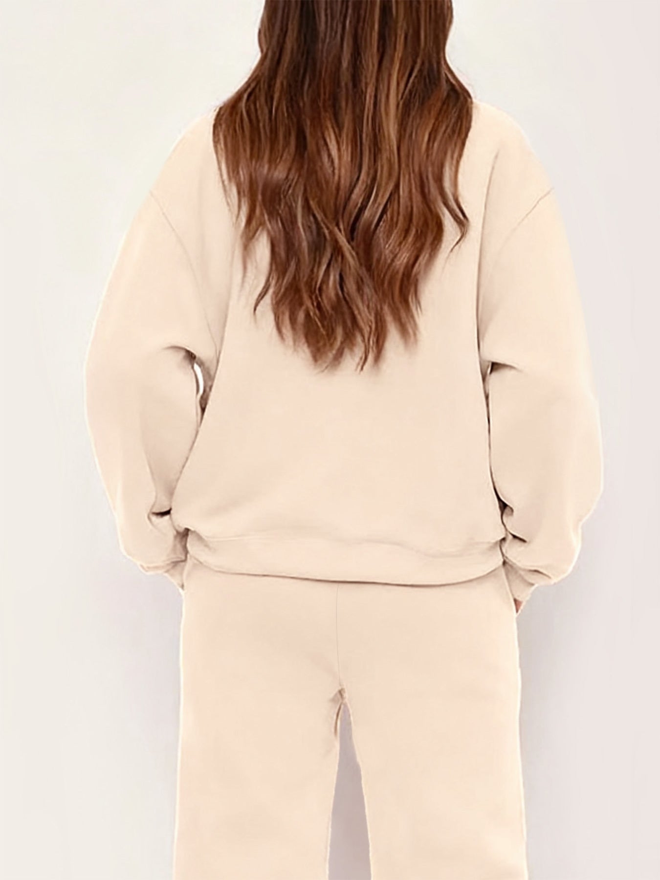 Women'S Cozy Fleece-Lined Sweatshirt and Pants Set - Casual Crew Neck, Long Sleeve, Drawstring Waist, with Red & Santa Hat Print, Perfect for Fall/Winter, Winter Clothing | Casual Style | Fleece Lined Sweatshirt