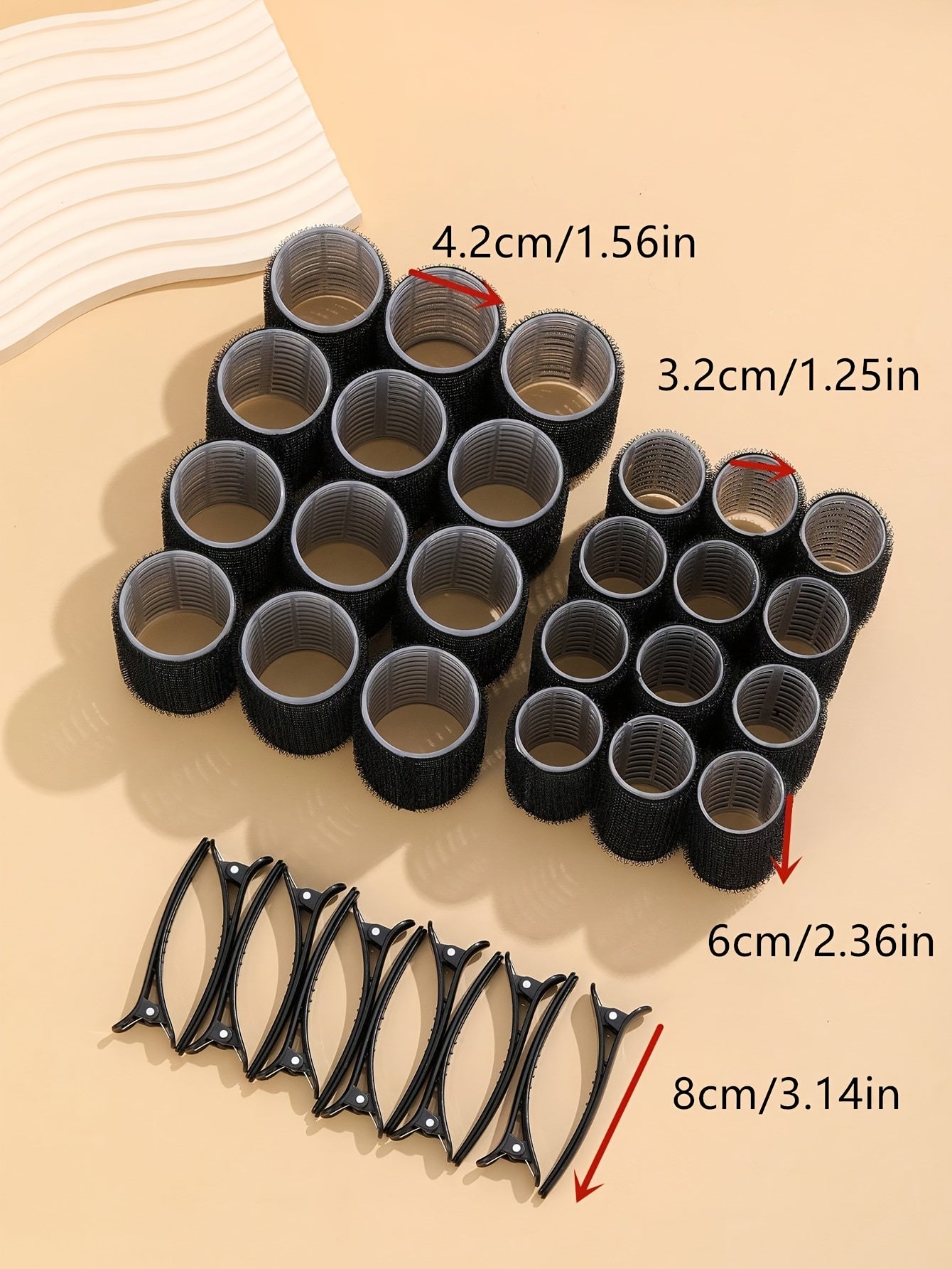 Self-Gripping Roller Kit With 24 Rollers And 12 Clips
