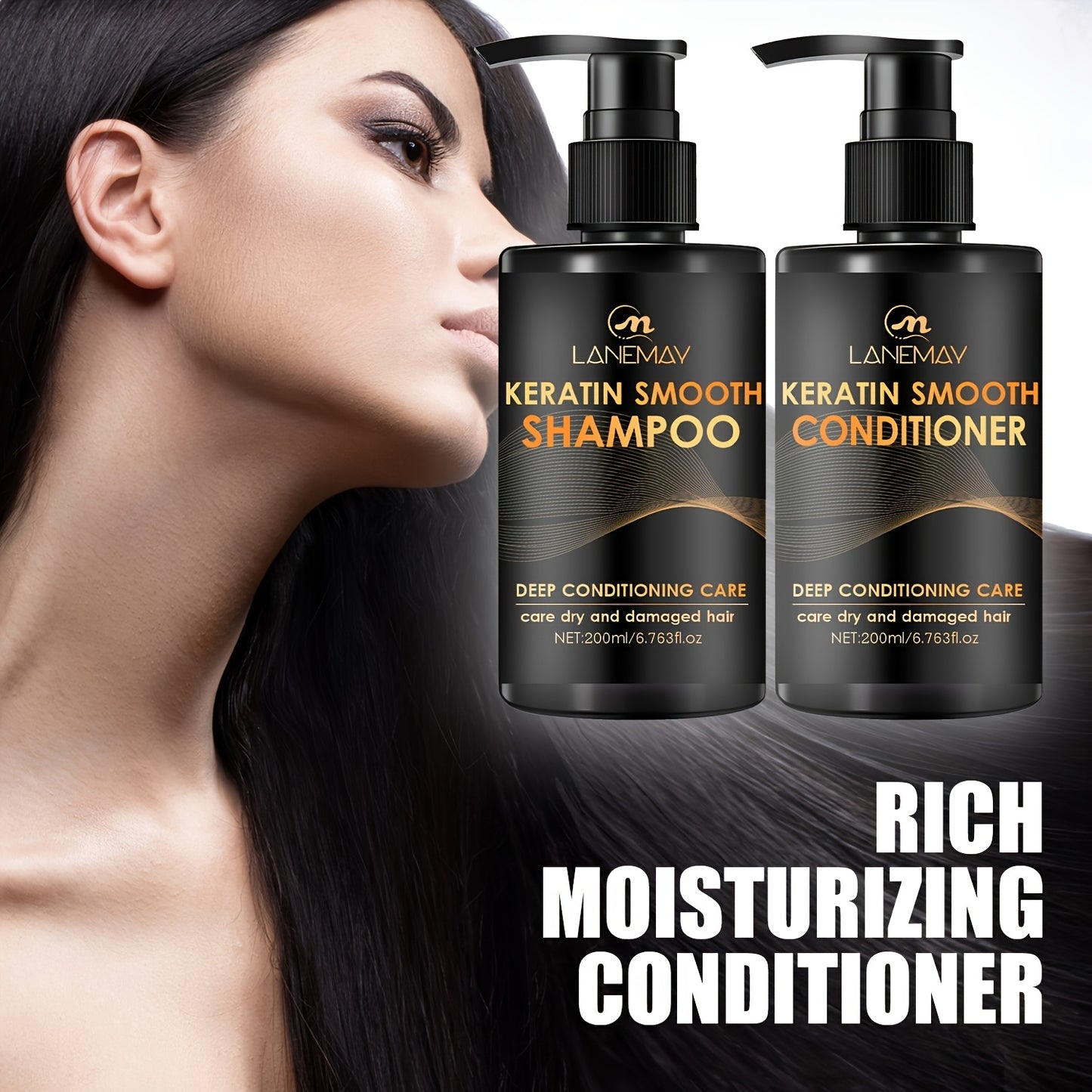 Keratin Smoothing Shampoo Conditioner Set For Healthy Hair