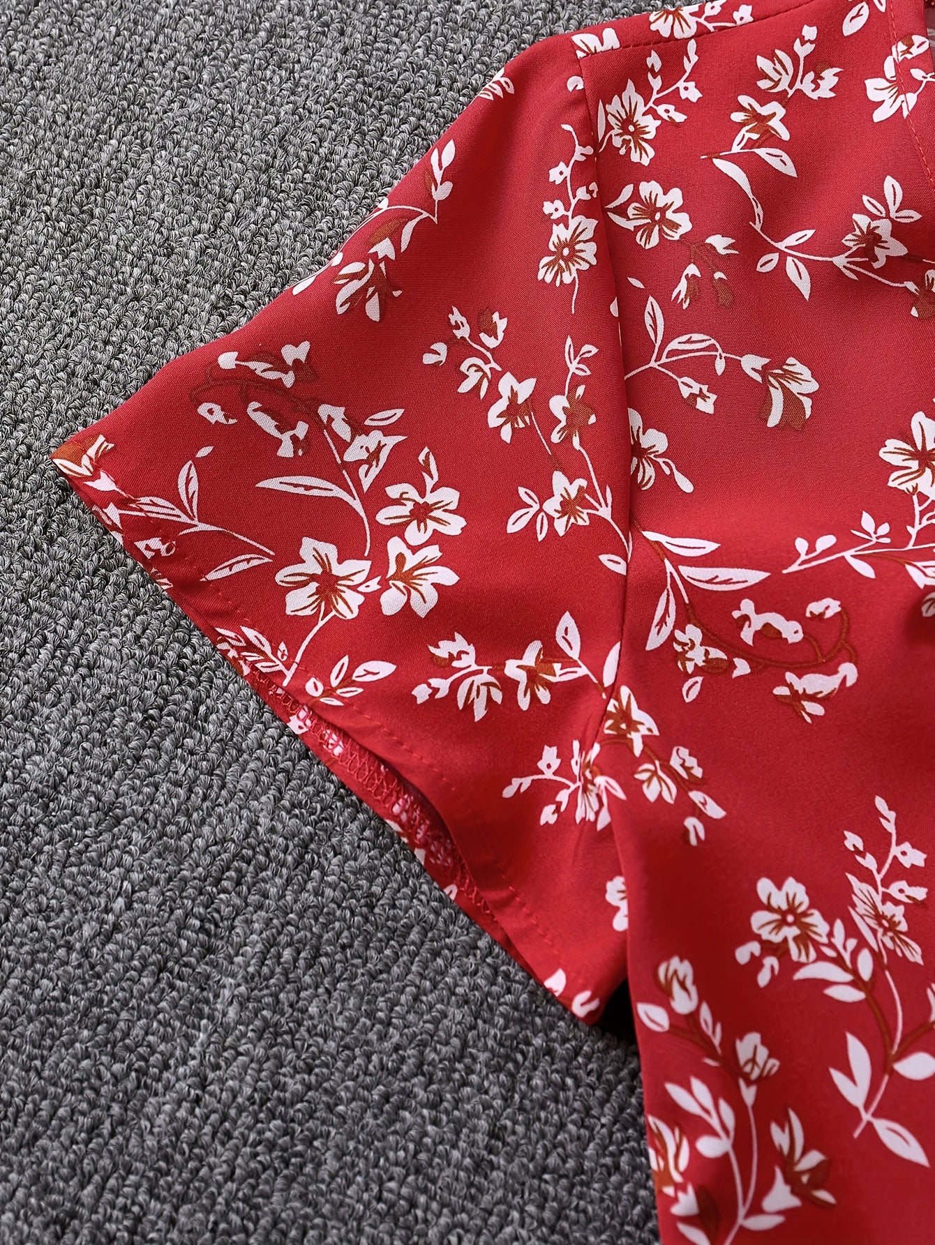 Elegant Floral Print Button-Up Dress for Women