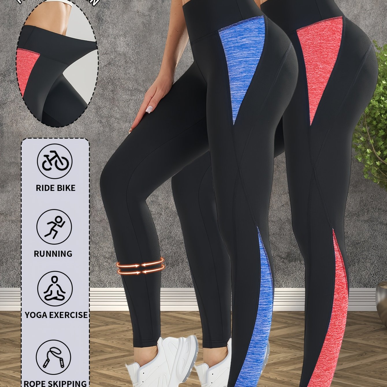 2-Pack Women's Non-See-Through Yoga Pants - High-Waisted Tummy Control Leggings, Quick-Dry Stretchy Workout Pants for Gym, Running, Pilates - Non-Slip Grip & All-Season Fitness Apparel (Machine Washable) - Ideal Gift for Wome