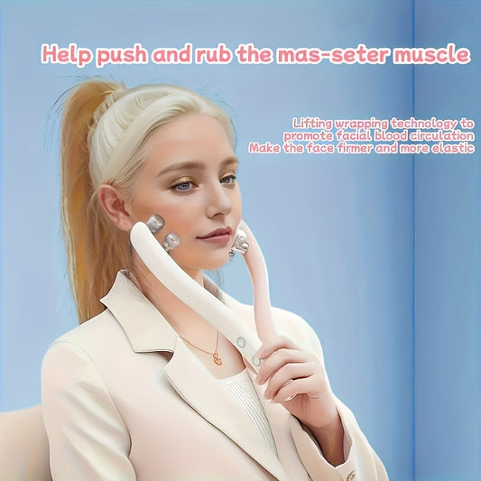 Introducing The Latest Rechargeable Electric Face Roller - a Portable V-Line Massager for Home Use, Featuring USB Charging And a Durable Lithium Battery. an Ideal Christmas Present for Your Mother And Partner.