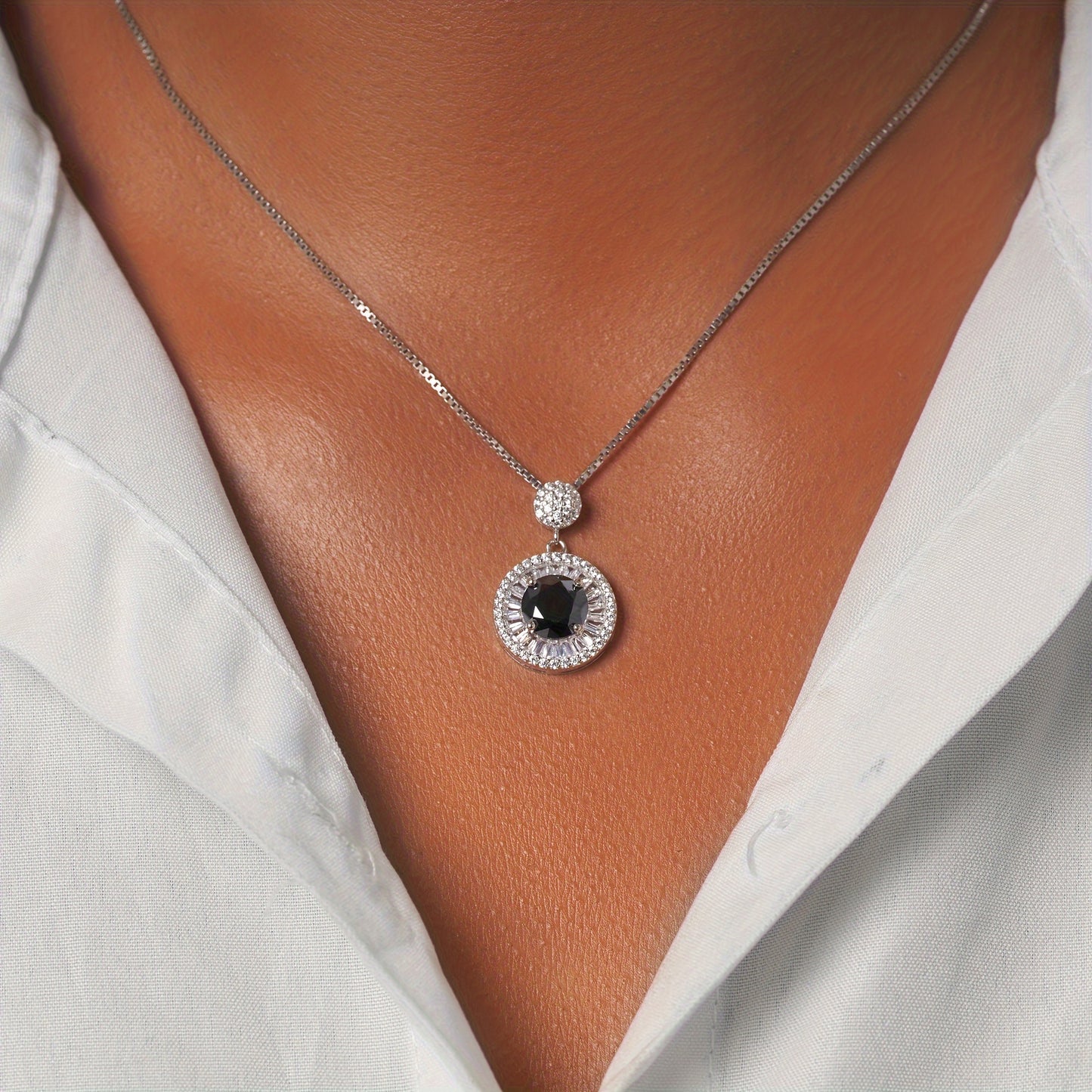 S925 Sterling Silver Moissanite Necklace 2 Carat Pendant For Men And Women Unisex Gift Idea