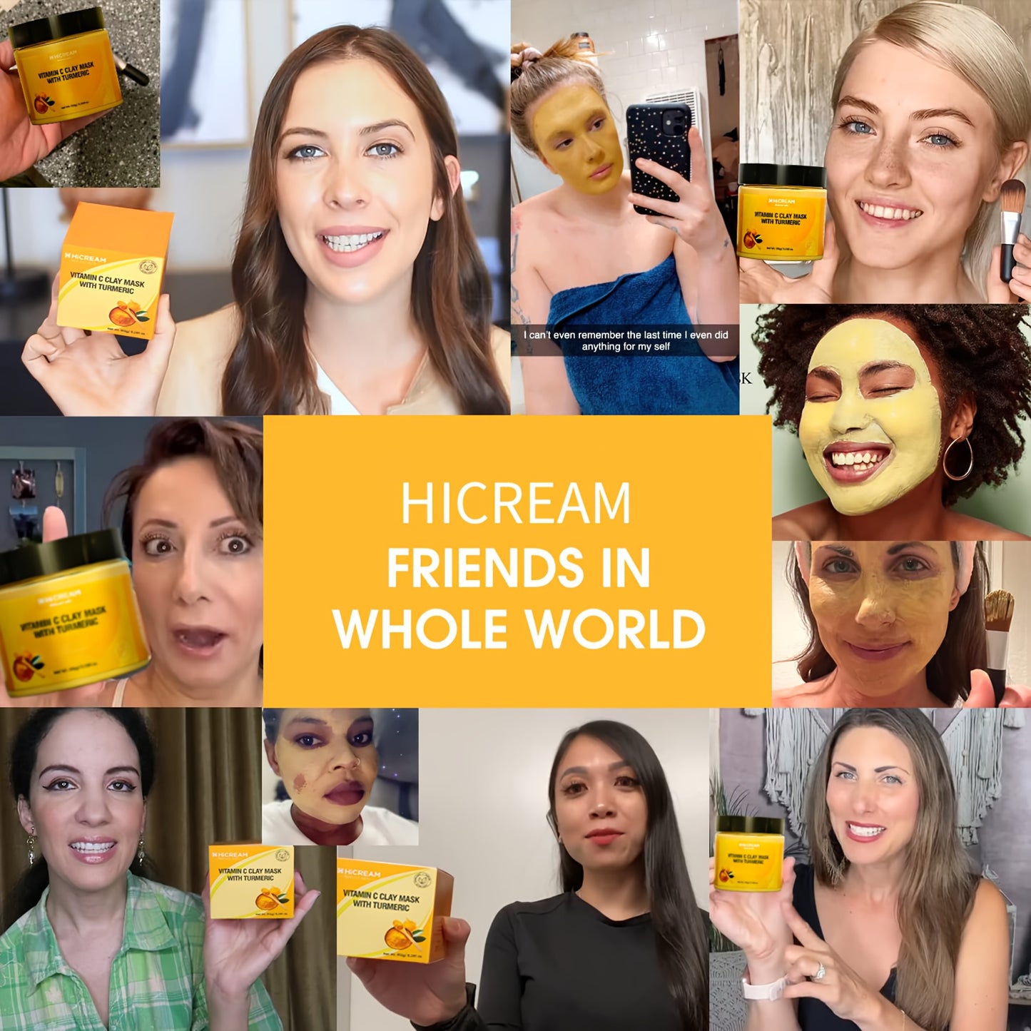 5.29 Oz Turmeric Vitamin C Clay Mask Turmeric Face Clay Mask VC Cleansing Mask. Contains Natural Ingredients: Aloe Vera, Calendula For Plumped, Smoother Skin, Hypoallergenic, Suitable For All Skin Types, Great Holiday Gift Fo