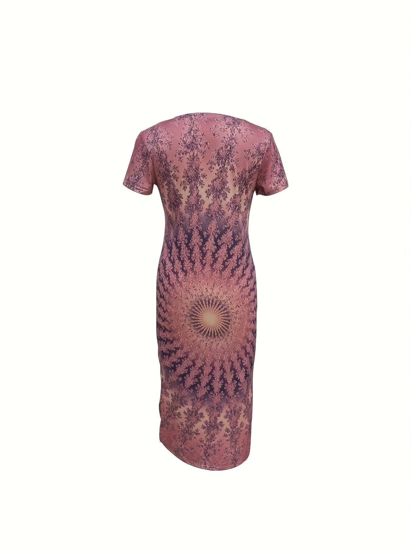 Vibrant Tie-Dye V-Neck Beach Dress with Side Slit