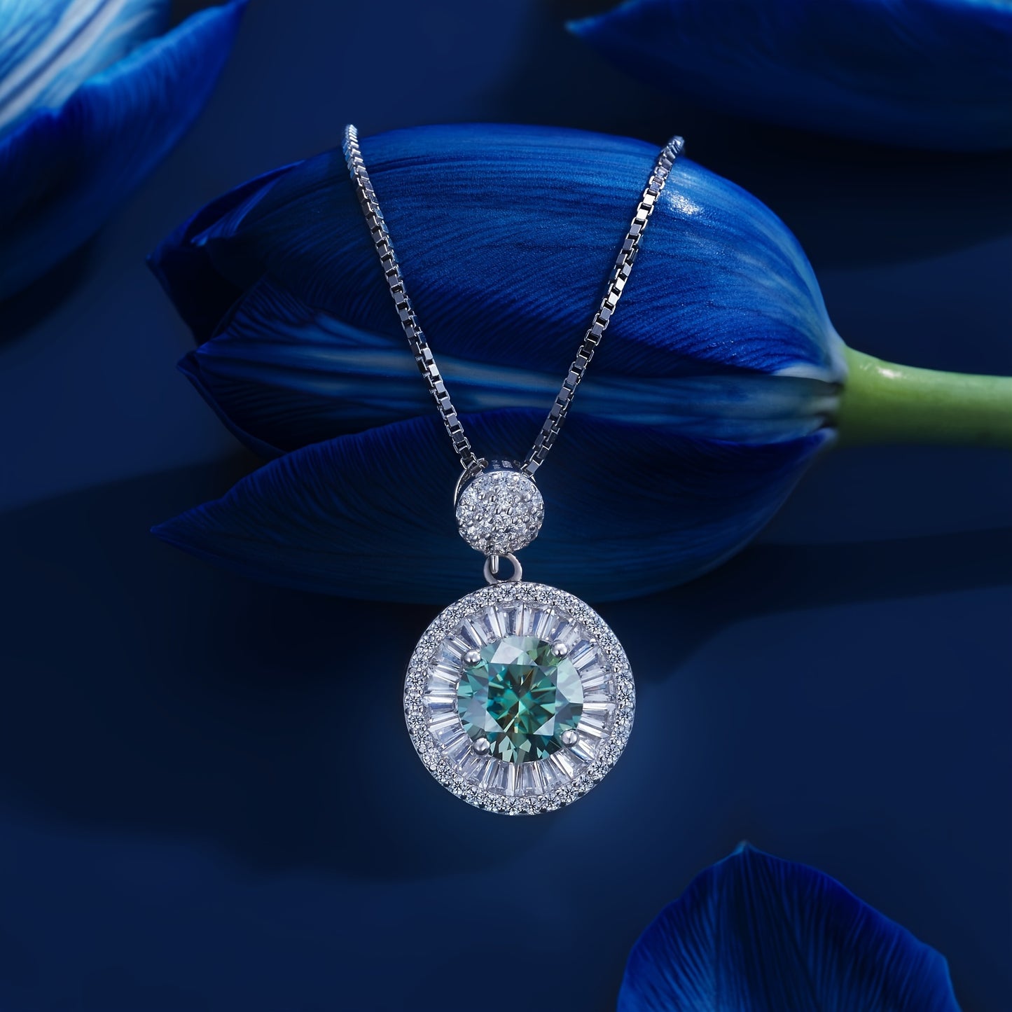 S925 Sterling Silver Moissanite Necklace 2 Carat Pendant For Men And Women Unisex Gift Idea