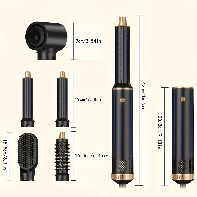 Blow Dryer Brush 5in 1, Negative Ion Hair Dryer Brush Set Air Styler Curling Wrap Air Curler, Upgrade Hot Air Brush Curling Iron Hair Styling Tools As A Gift for Straight/Curl/Drying/Smoothing,  Multifunctional Styler, Lightw