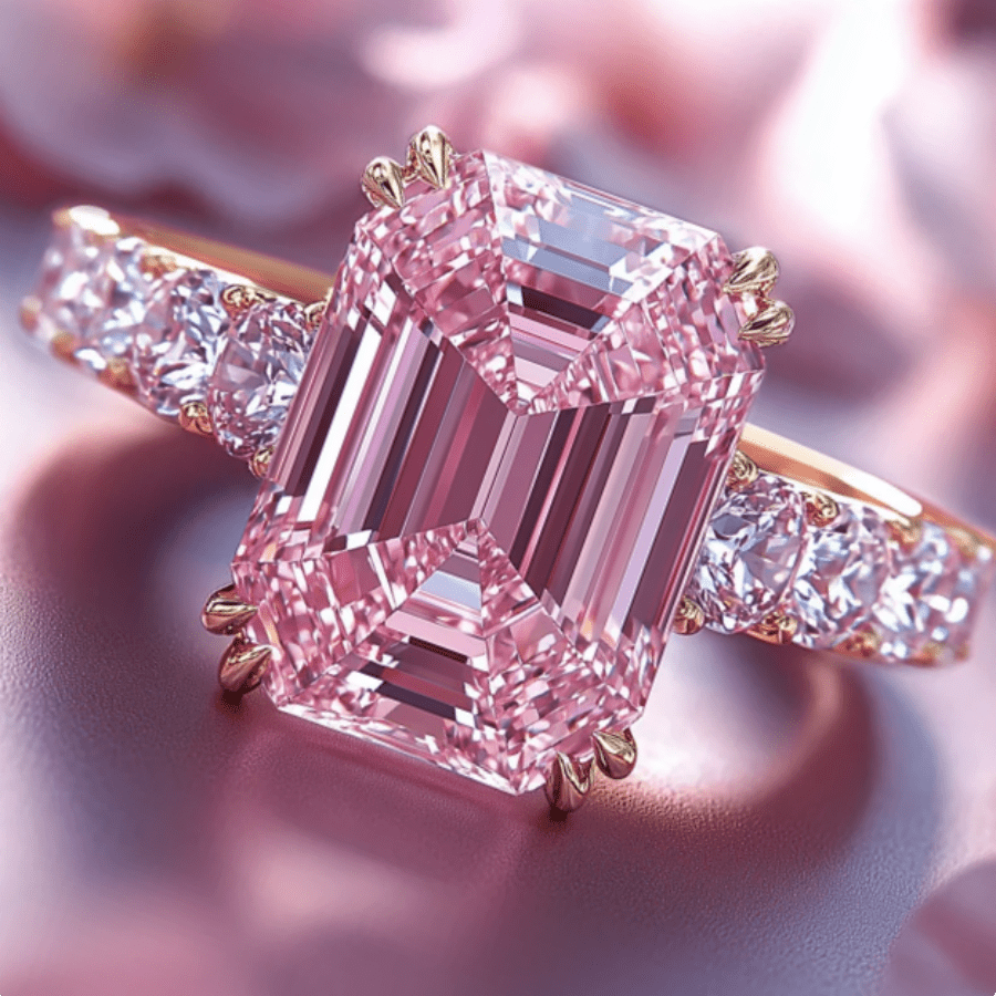 S925 Pink Cubic Moissanite Ladies Engagement Ring, Luxurious Promise and Anniversary Gifts, Sparkling Gemstones, Ideal for Proposals, Valentine's Day and Weddings