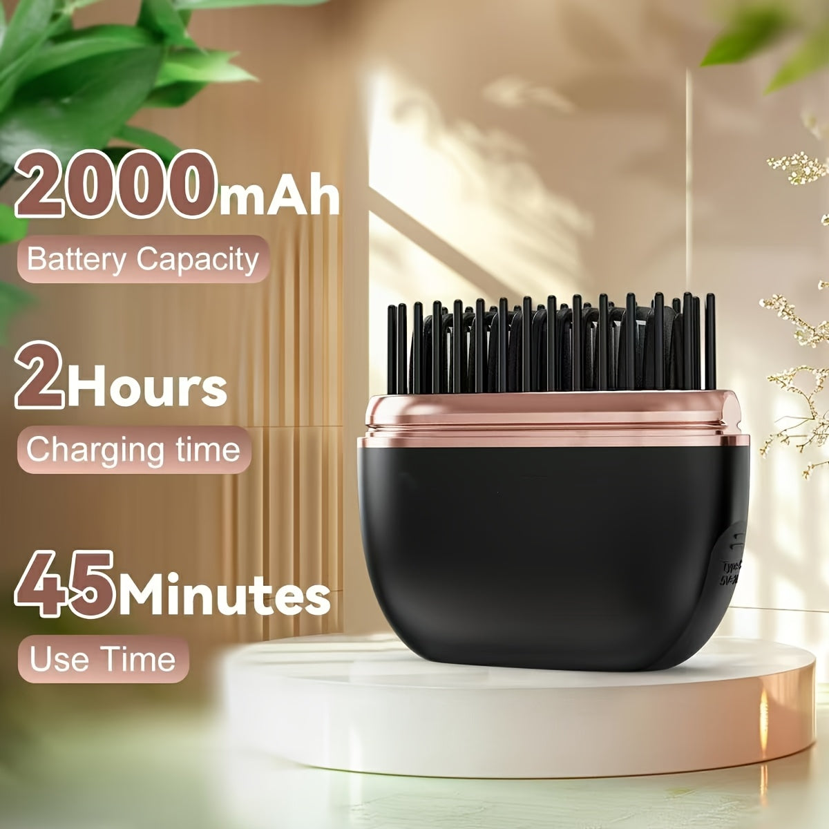 Mini Cordless Hair Straightener Comb For Bangs Portable USB