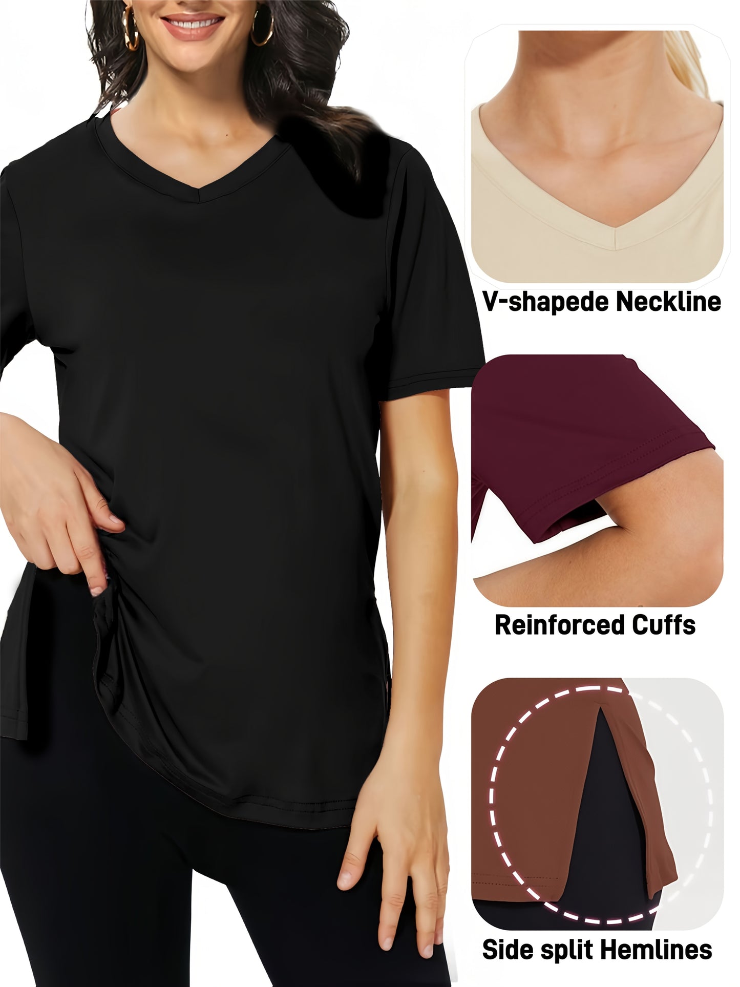 Versatile Women's V-Neck T-Shirt 3-Pack for Everyday Wear