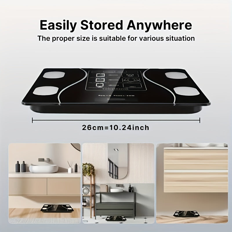 400 Pounds/180 Kilograms Digital Body Scale, Intelligent Bathroom Scale with Backlit LED Display Screen, Sturdy Tempered Glass, Compact Size