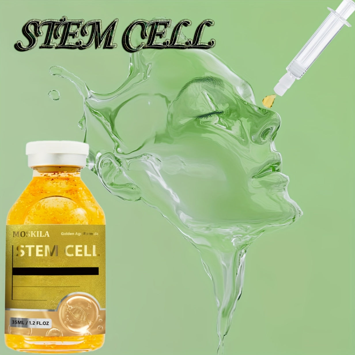 Newly Formulated Stem Cell Serum, Face And Body Korean Serum Enhancer, Light Beige Care Serum That Can Be Used with Or Without Tools.