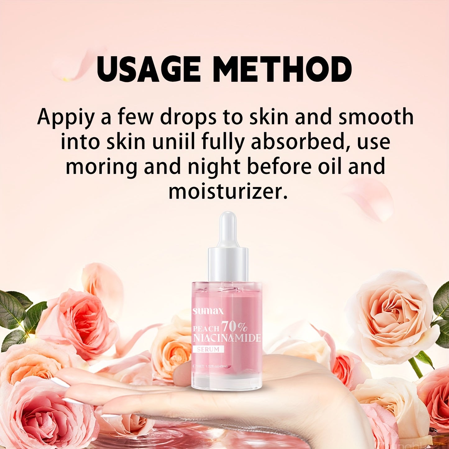 Sumax Peach Niacinamide Serum Brightening Hydrating Face