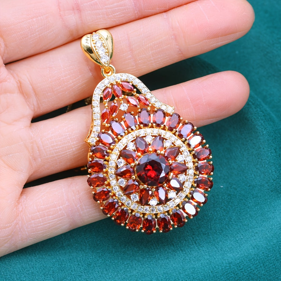 Elegant Bohemian 18K Gold Plated Zircon Pendant Necklace